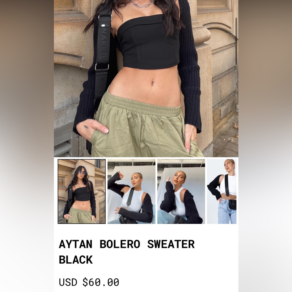 Black Aytan Bolero/Shrug Sweater - Princess Polly XS/S